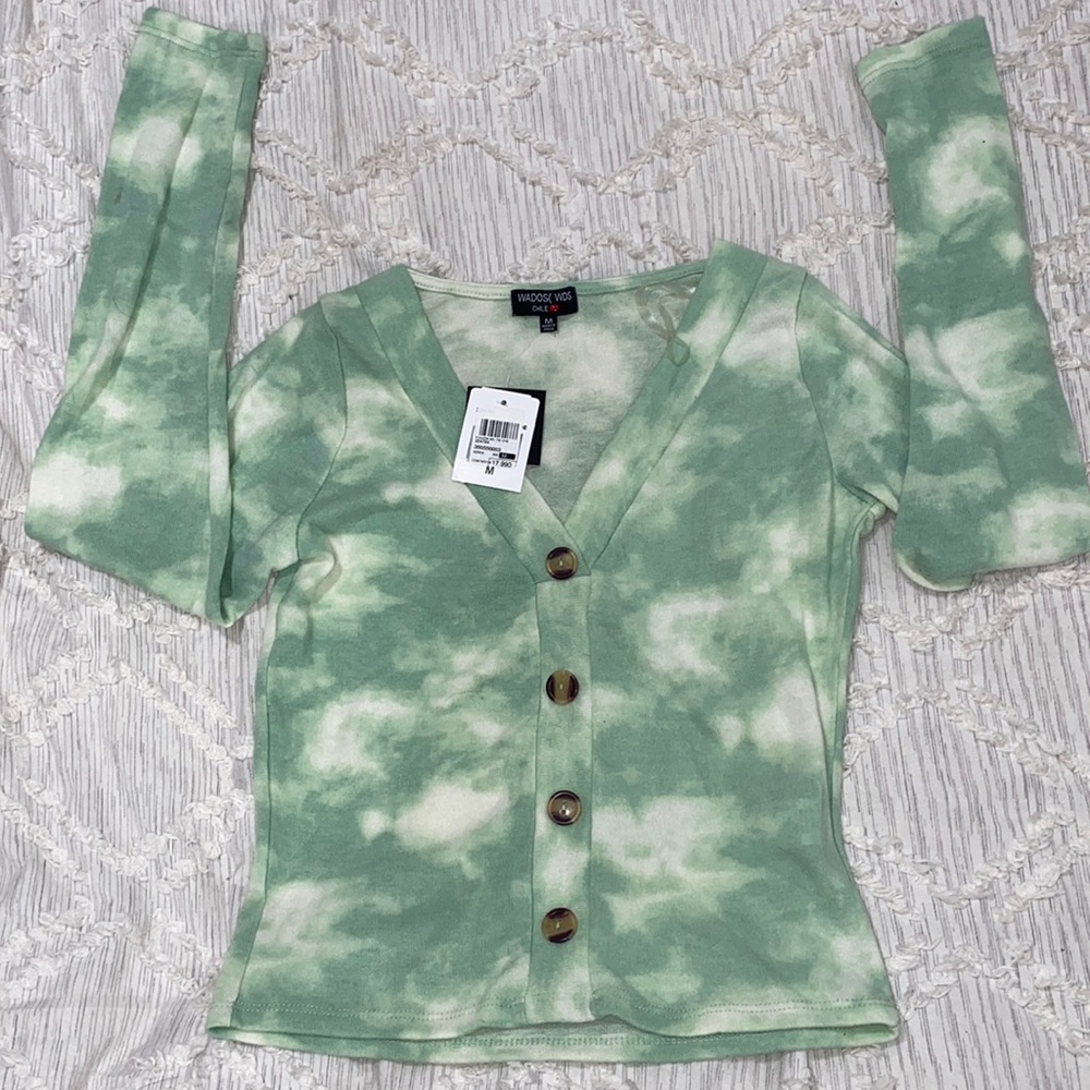 green tie dye long sleeve